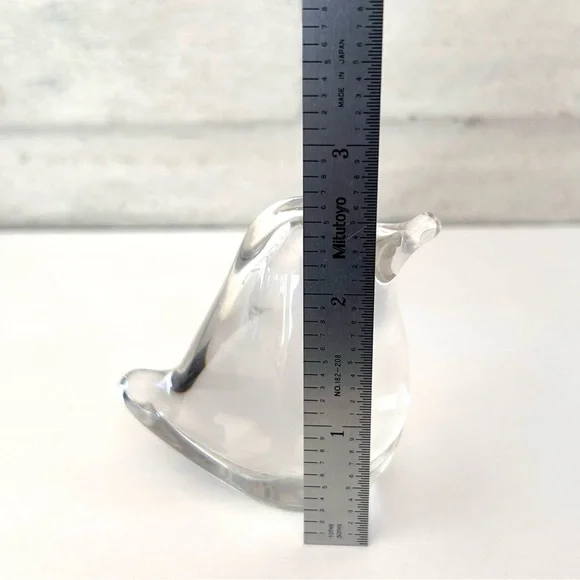 Crystal Glass Bird Signed Daum France 2.5” Paperweight - Picture 3 of 12